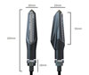 Overall dimensions of dynamic LED turn signals with Daytime Running Light for Aprilia RS 50 (2006 - 2010)