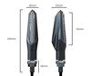 Dimensions of dynamic LED turn signals 3 in 1 for Peugeot XPS 50