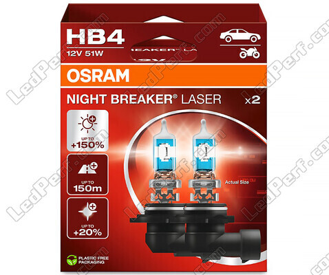 Pack of 2 Bulbs HB4 Osram Night Breaker Laser + 150% - 9006NL-2HB